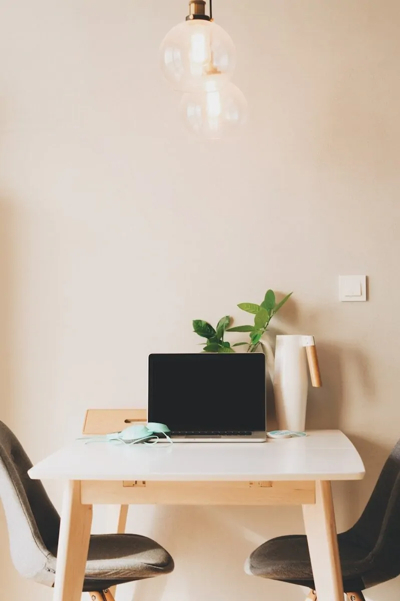 35+ Small Office Ideas for Working From Home 1 silver laptop computer on table