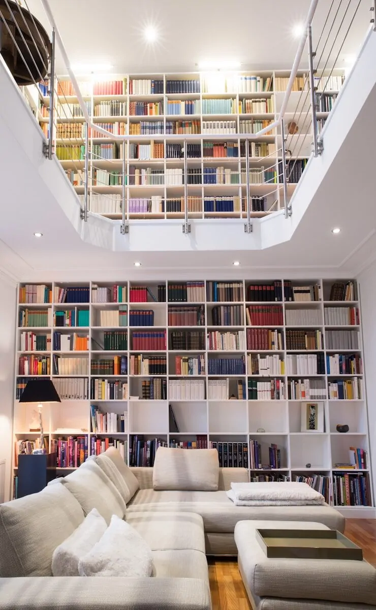 10 Home Library Ideas That Will Make You Want to Stay Home 33 white wooden book shelves with books