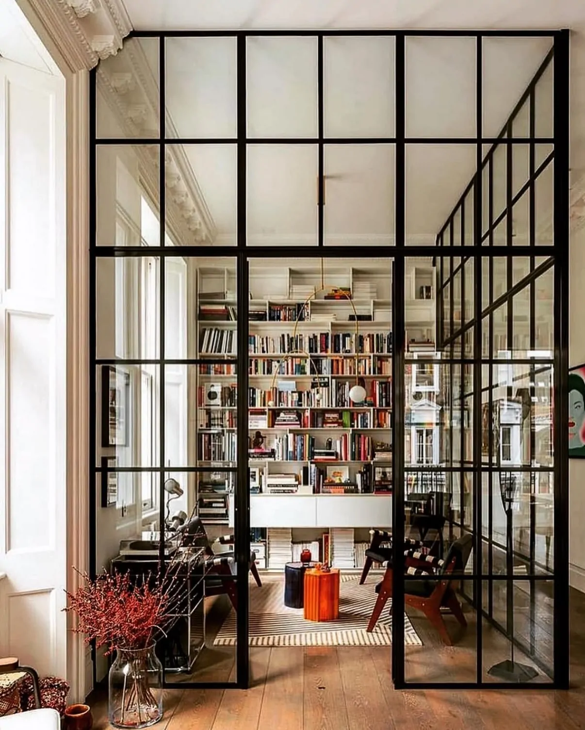 10 Home Library Ideas That Will Make You Want to Stay Home 12 Glass Partition Home Office and Study Enclosure