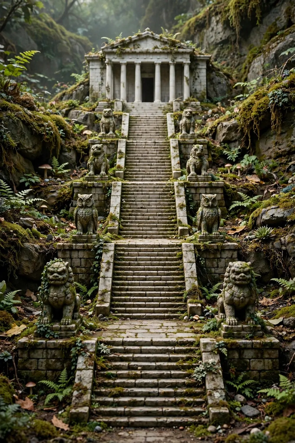 15 Museum Animal Crossing Ideas for Dreamy Island Displays 8 Temple-style pyramid staircase entrance leading up to the museum doors