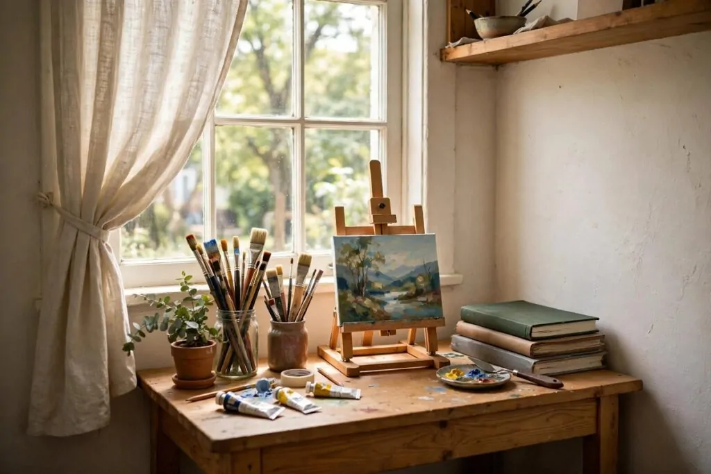 16 tiny art studio space hacks for artists with little room 01