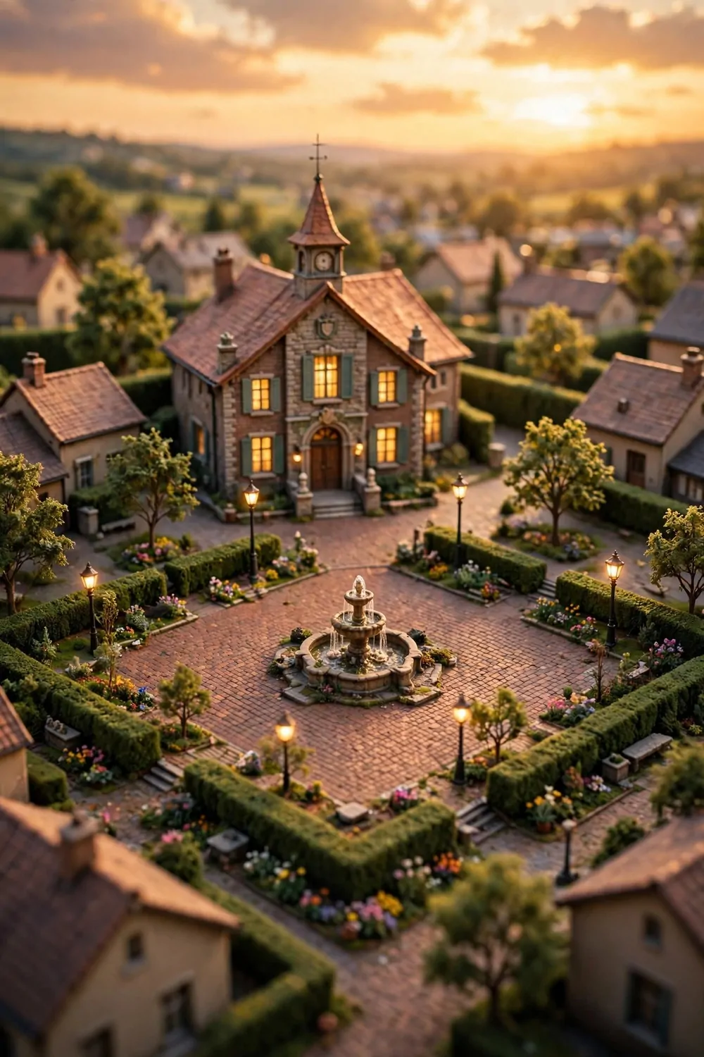 17 Acnh Town Hall Ideas for a Picture-Perfect Plaza 18 Miniature diorama photo of an elegant art corner with marble statues, wooden easel, stone pedestals and curved path