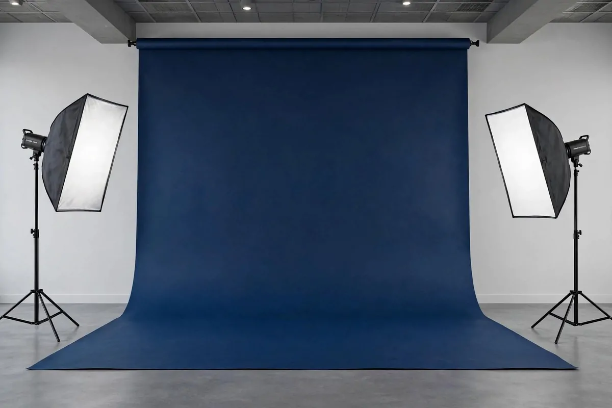 17 Group Photo Studio Ideas That Fit Everyone in Frame 7 Group Photo Studio Ideas with a bold deep navy solid color backdrop