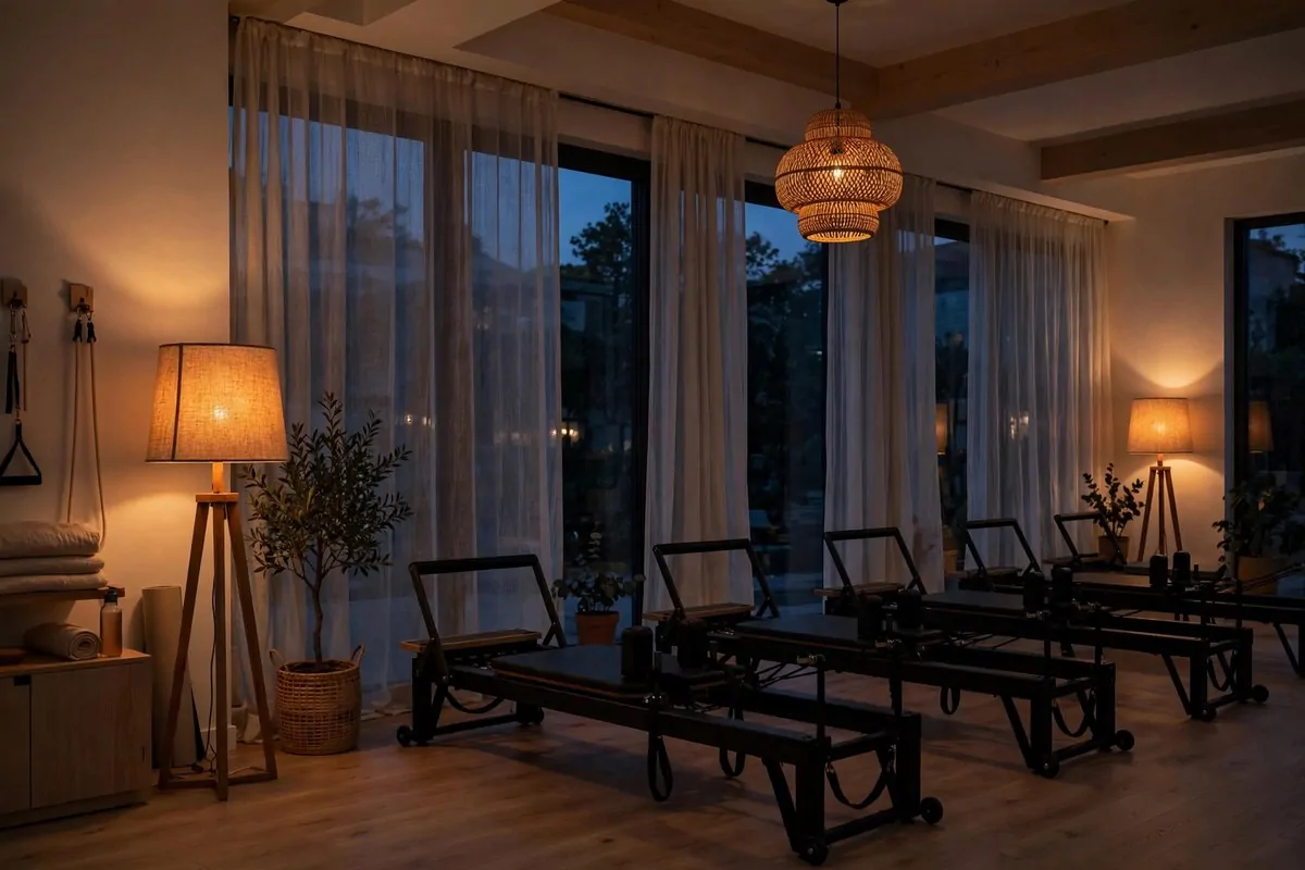 Soft arched doorways and curved niches in a Pilates Studio Inspiration interior