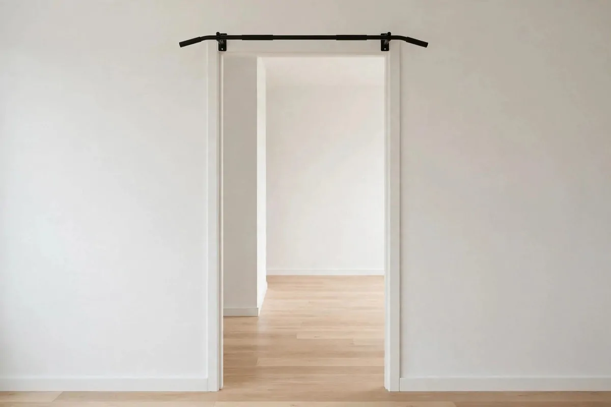 17 Simple Home Gym Setups With Only the Essentials 6 Single black kettlebell resting on an exercise mat by a bright window