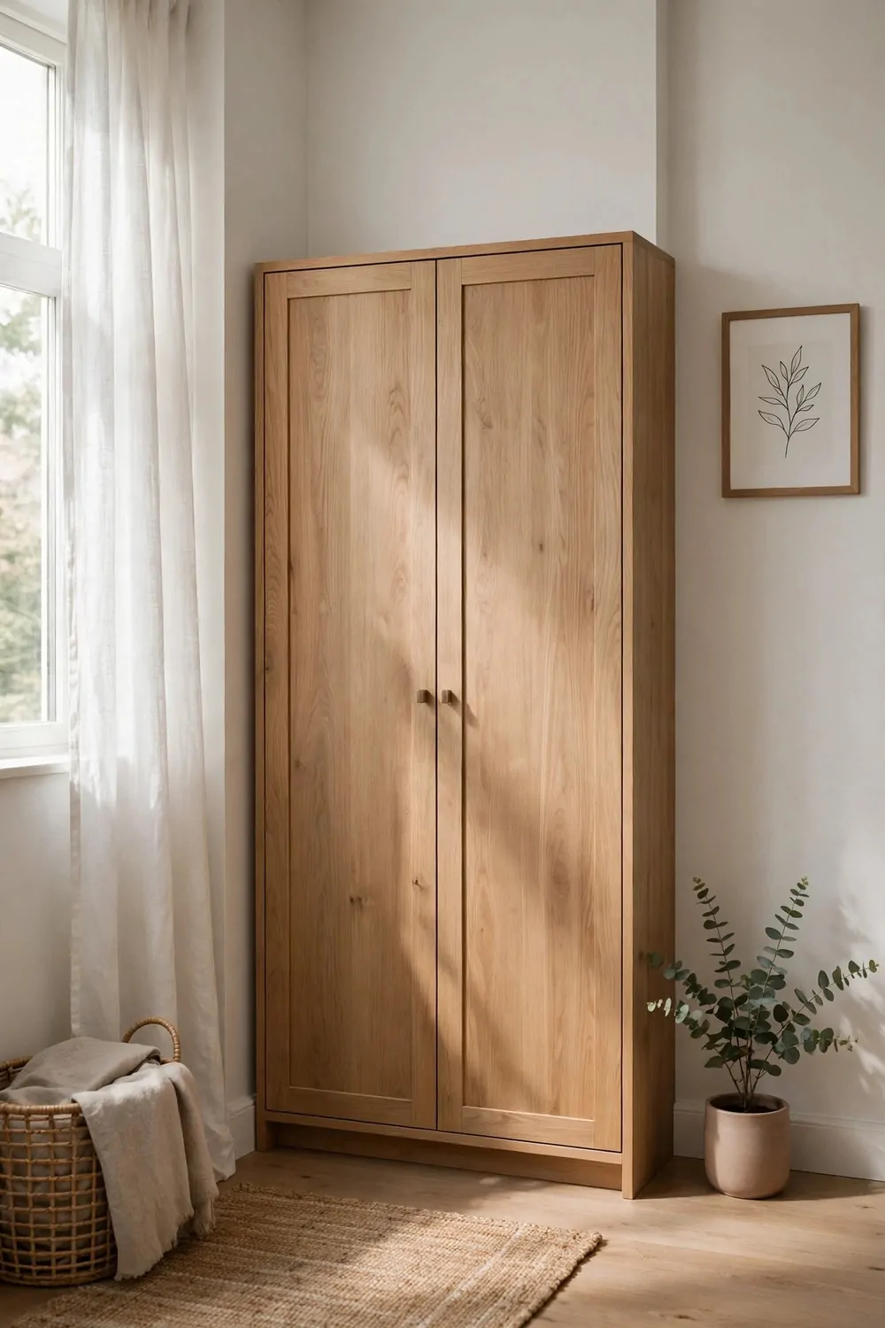 17 Toca Boca Office Ideas Players Are Obsessed With 17 A closed wooden cabinet desk against a wall in a tidy room, looking like a plain cupboard