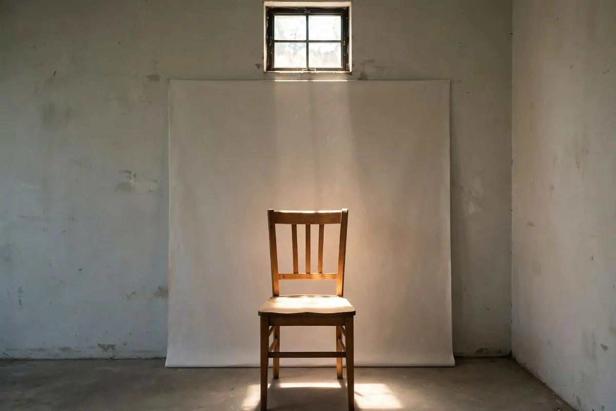 18 Garage Photo Studio Ideas That Cost Almost Nothing 16 Small garage window casting soft light onto an empty chair