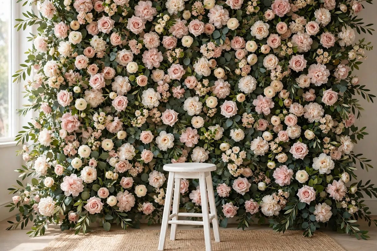 Floral wall backdrop for Graduation Photo Studio Ideas