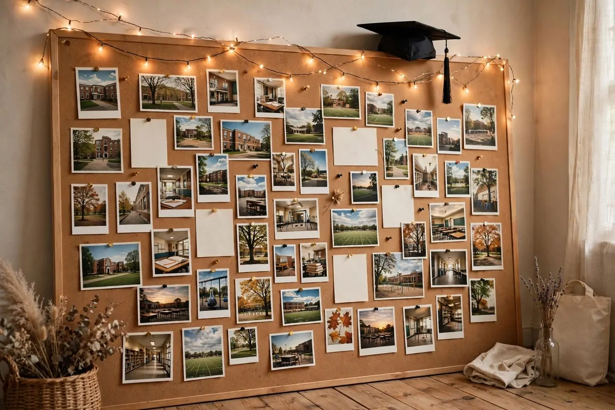 Memory photo wall display for Graduation Photo Studio Ideas