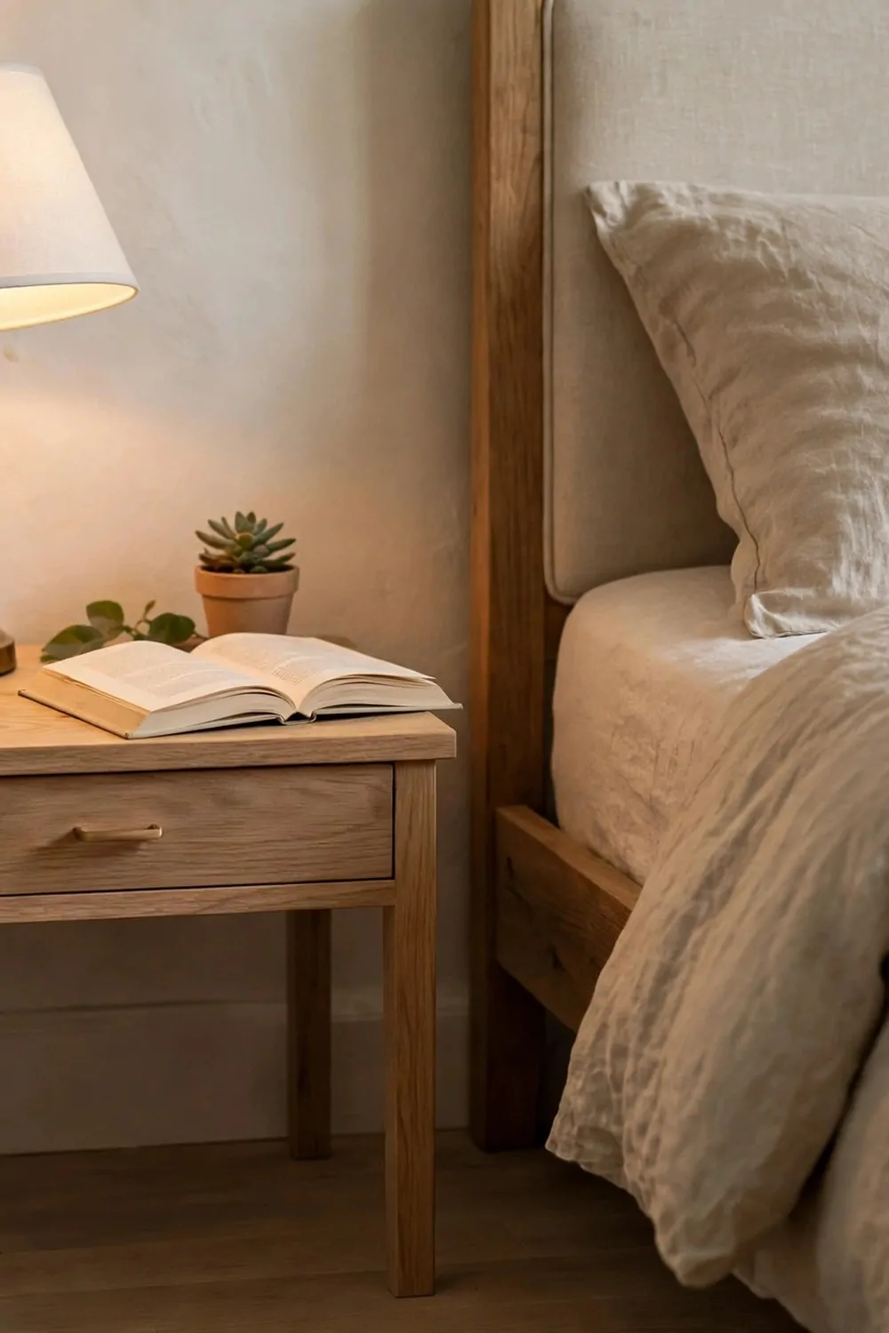 Two small desks placed back to back in one bedroom, each with a lamp and a chair