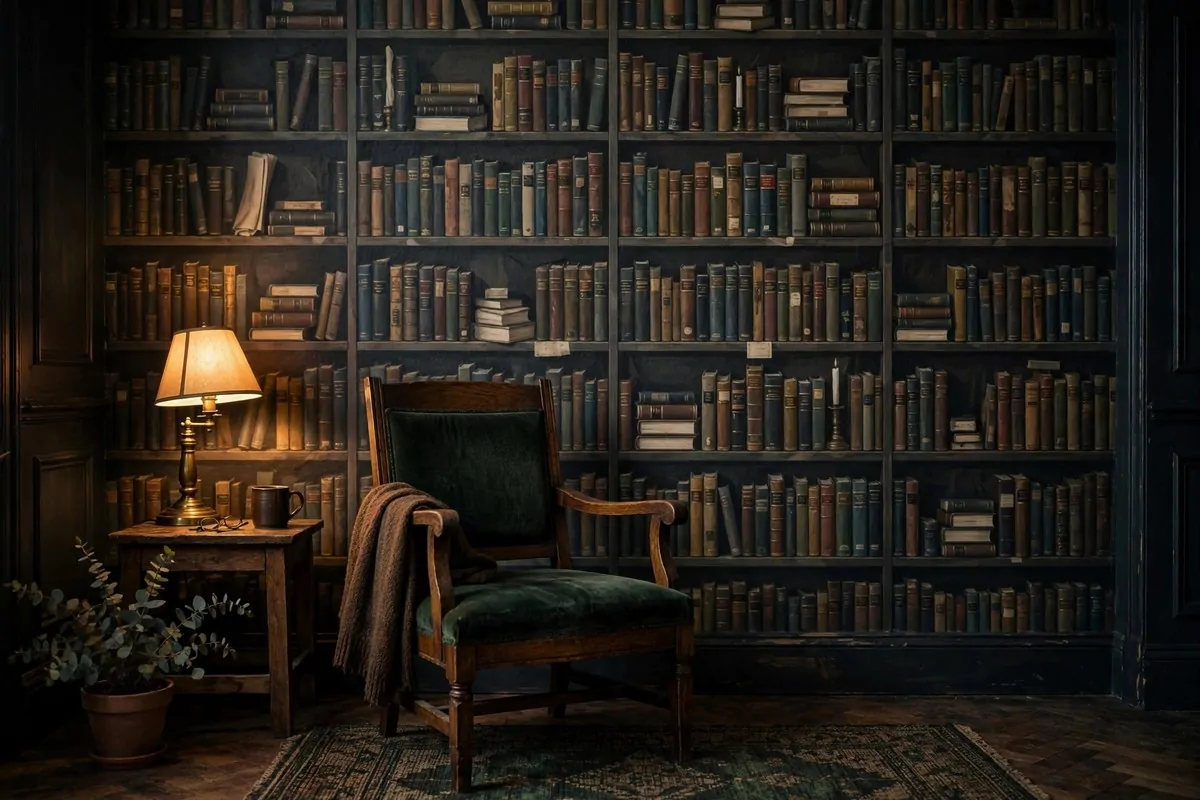 19 Moody Library Inspiration Looks With Dark Academia Vibes 19 Collection of antique brass keys and old iron locks arranged on a dark framed board in a moody library