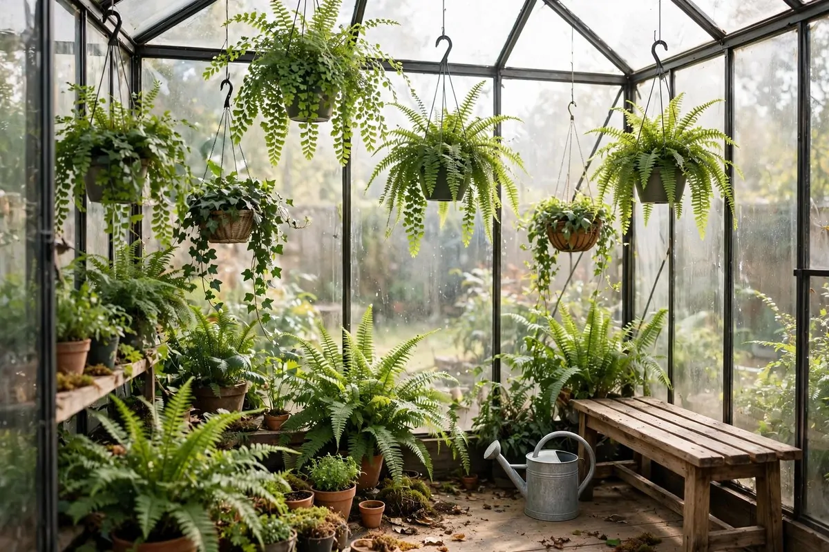 Greenhouse interior used as a glass studio for Outdoor Photo Studio Ideas