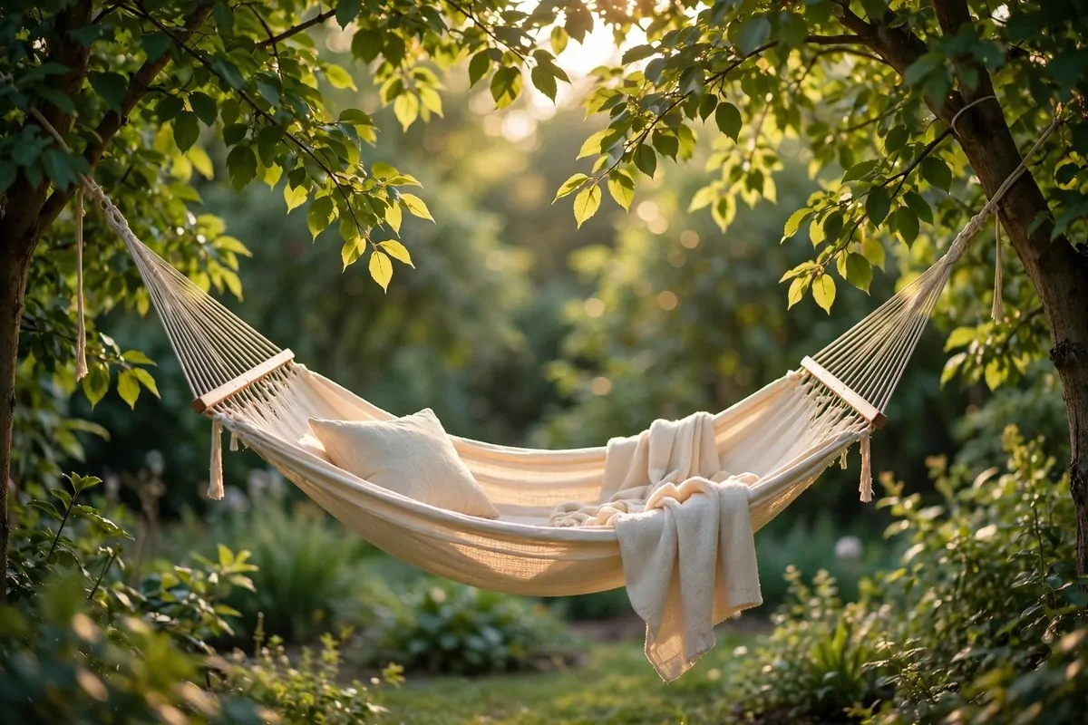 Hammock hanging between two trees for Outdoor Photo Studio Ideas