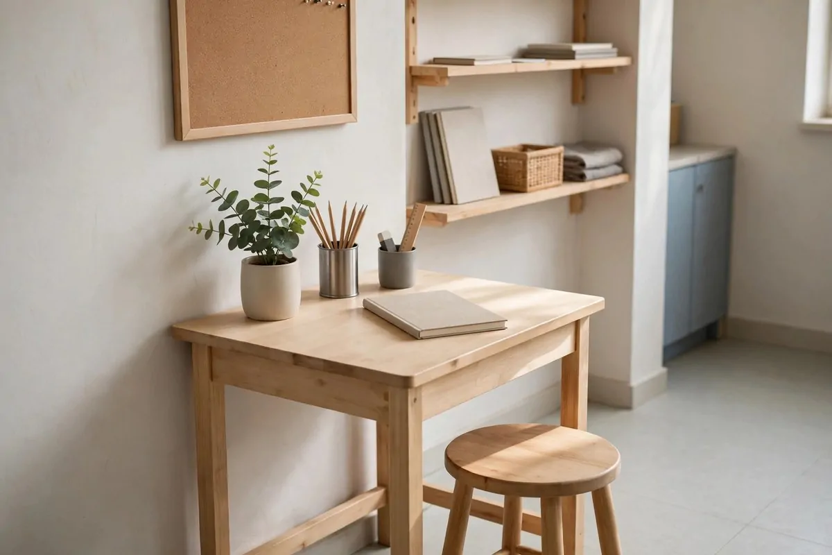 19 Small Classroom Setup Tricks for Maximum Space 17 Calm classroom wall with a single neat bulletin board and minimal decor