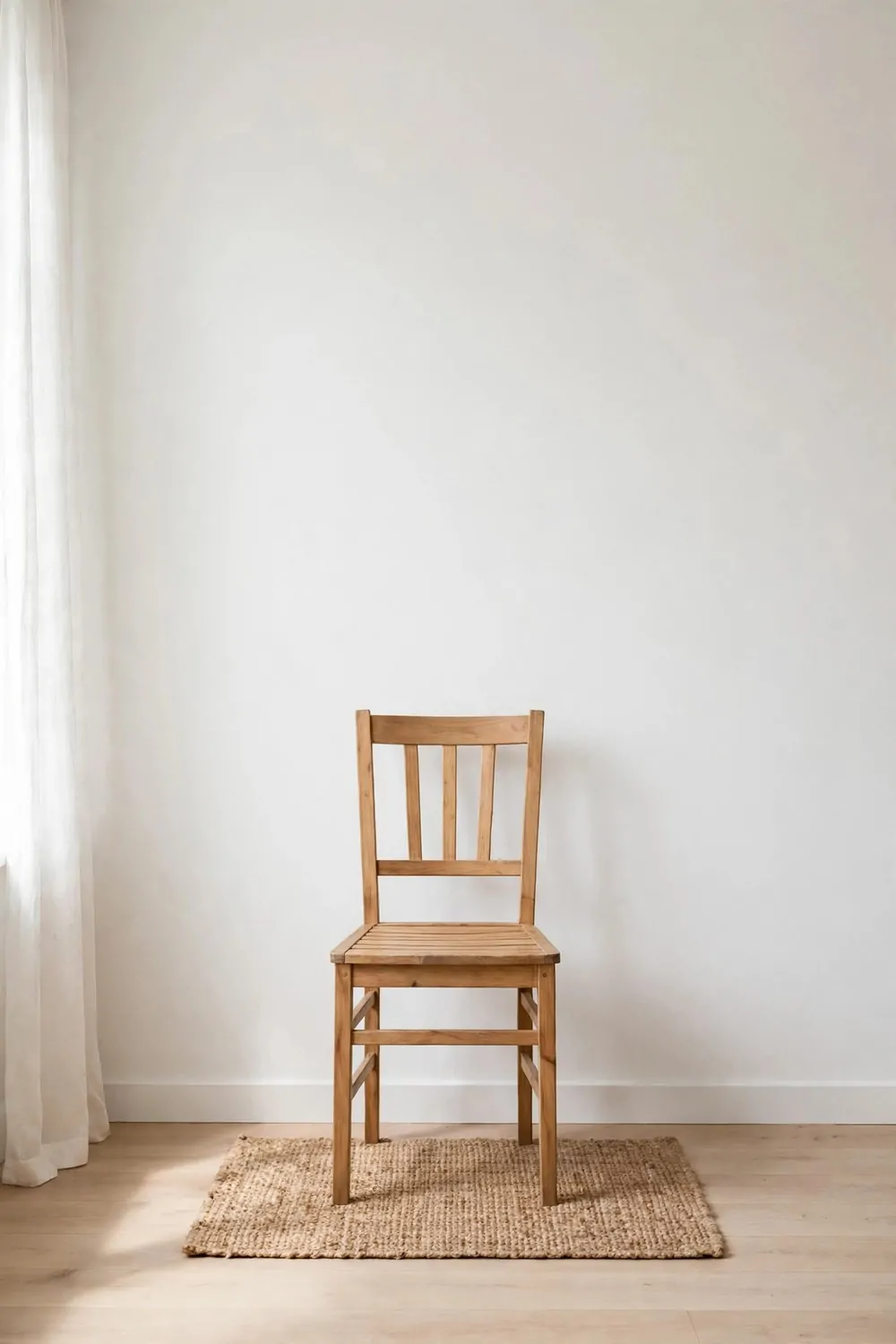 19 Small Photo Studio Setups That Still Look Professional 8 A plain white wall in a small photo studio with a chair placed several feet in front of it