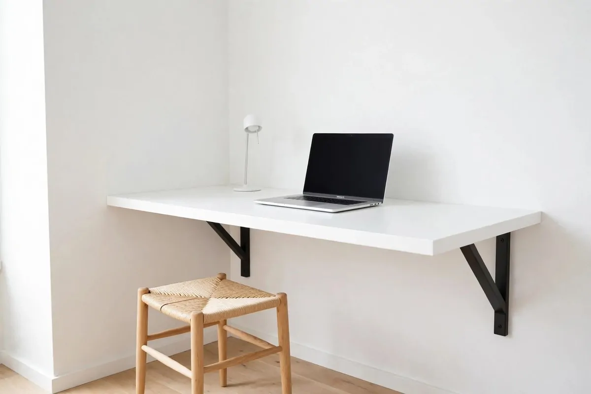 19 White Ikea Office Ideas for a Clean, Bright Space 7 Floating white LINNMON countertop desk mounted on wall brackets