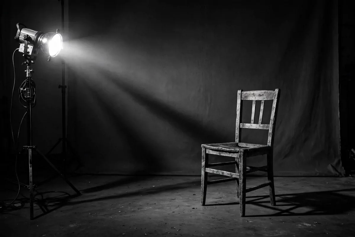 Dramatic hard side lighting setup for black-and-white Senior Photo Studio Ideas portraits