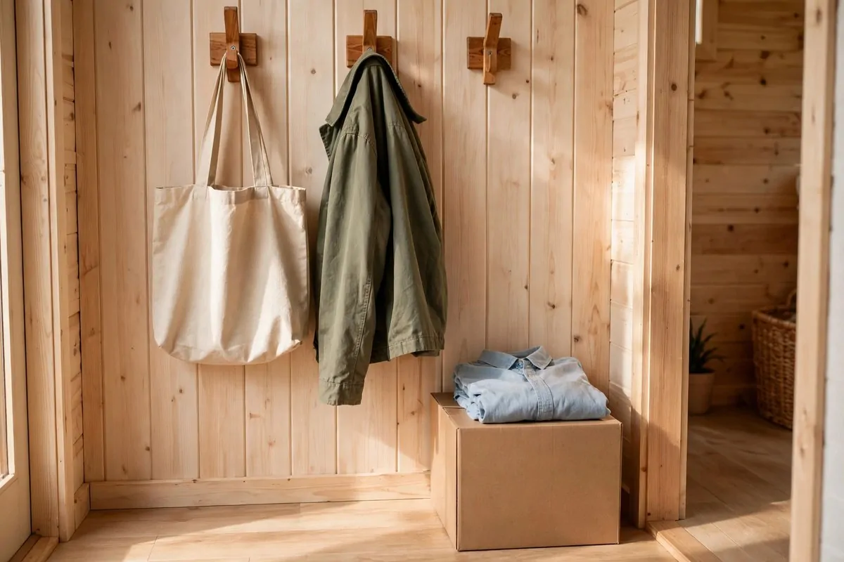20 Tiny House Living Habits for Life in Under 400 Square Feet 1 Neatly made loft bed with cream bedding in a tiny house
