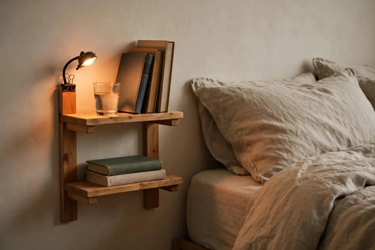 21 Bedroom Ideas Bookshelves Make Look Custom-Built 11 Small wall mounted shelves beside a bed within arm