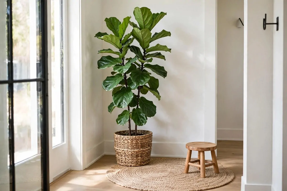 21 Entryway Ideas Guests Will Remember 8 Salon-style gallery wall of framed art and photos above a wooden chair in an entryway