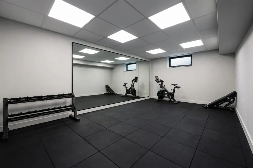 21 mini gym at home ideas basement layouts that use dead space 01