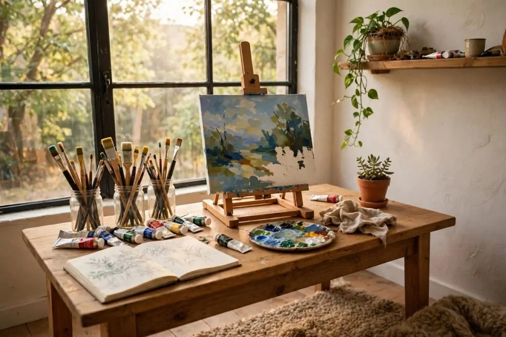 22 cozy art studio ideas for long happy creative days 01