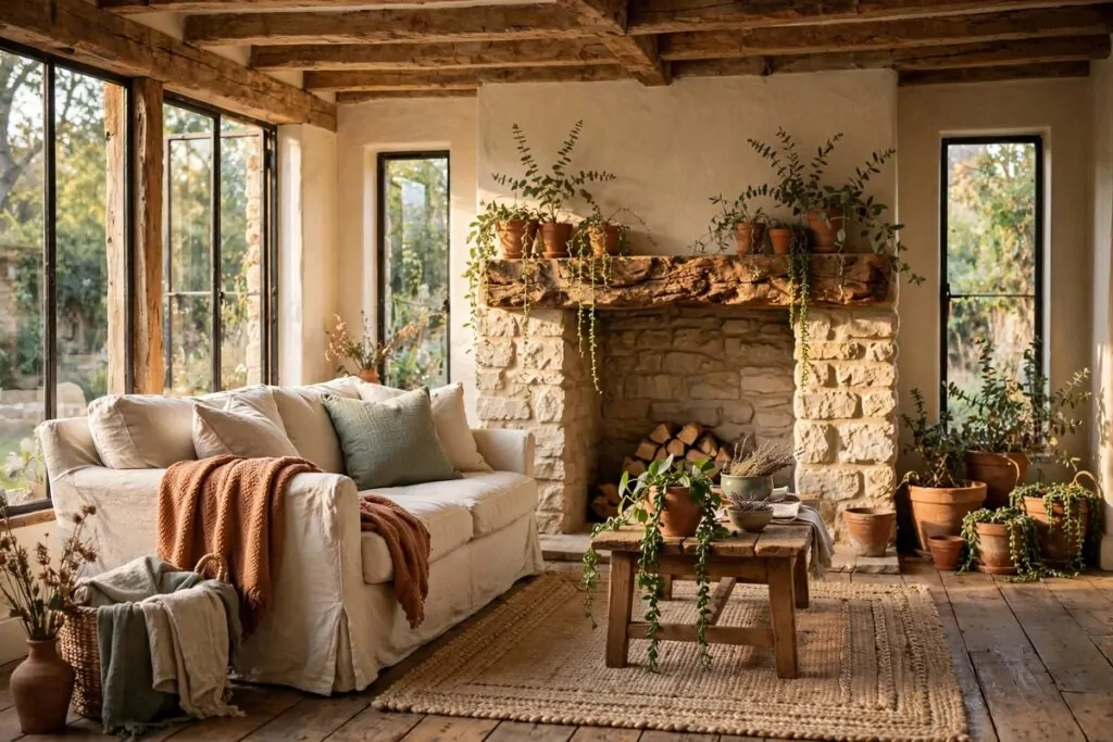 22 earthy cottage home decor touches with natural charm 01