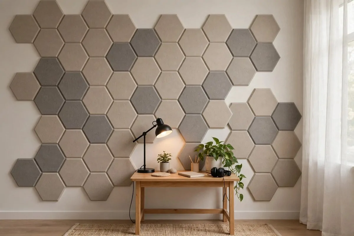 23 Content Creator Room Ideas for Filming at Home 7 The Acoustic Panel Feature Wall
