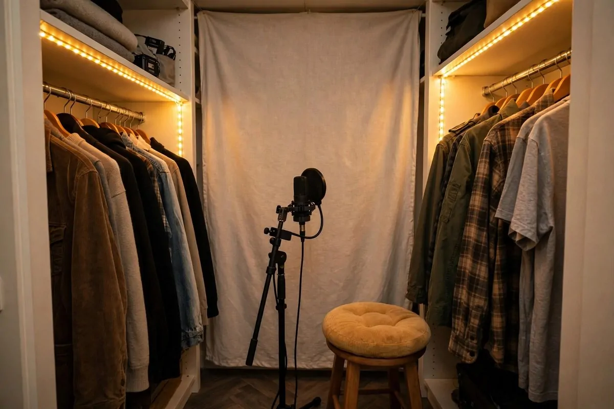 23 Content Creator Room Ideas for Filming at Home 14 The Closet Mini Studio