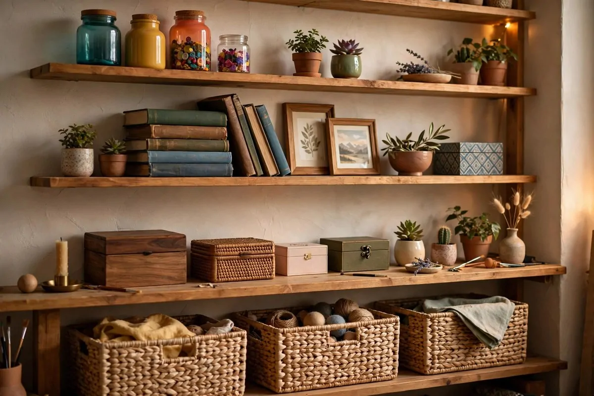 23 Content Creator Room Ideas for Filming at Home 18 The Prop Shelf Wall