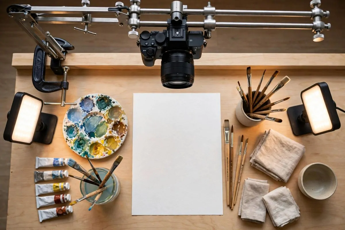 23 Content Creator Room Ideas for Filming at Home 20 20. The Overhead Desk Camera Mount