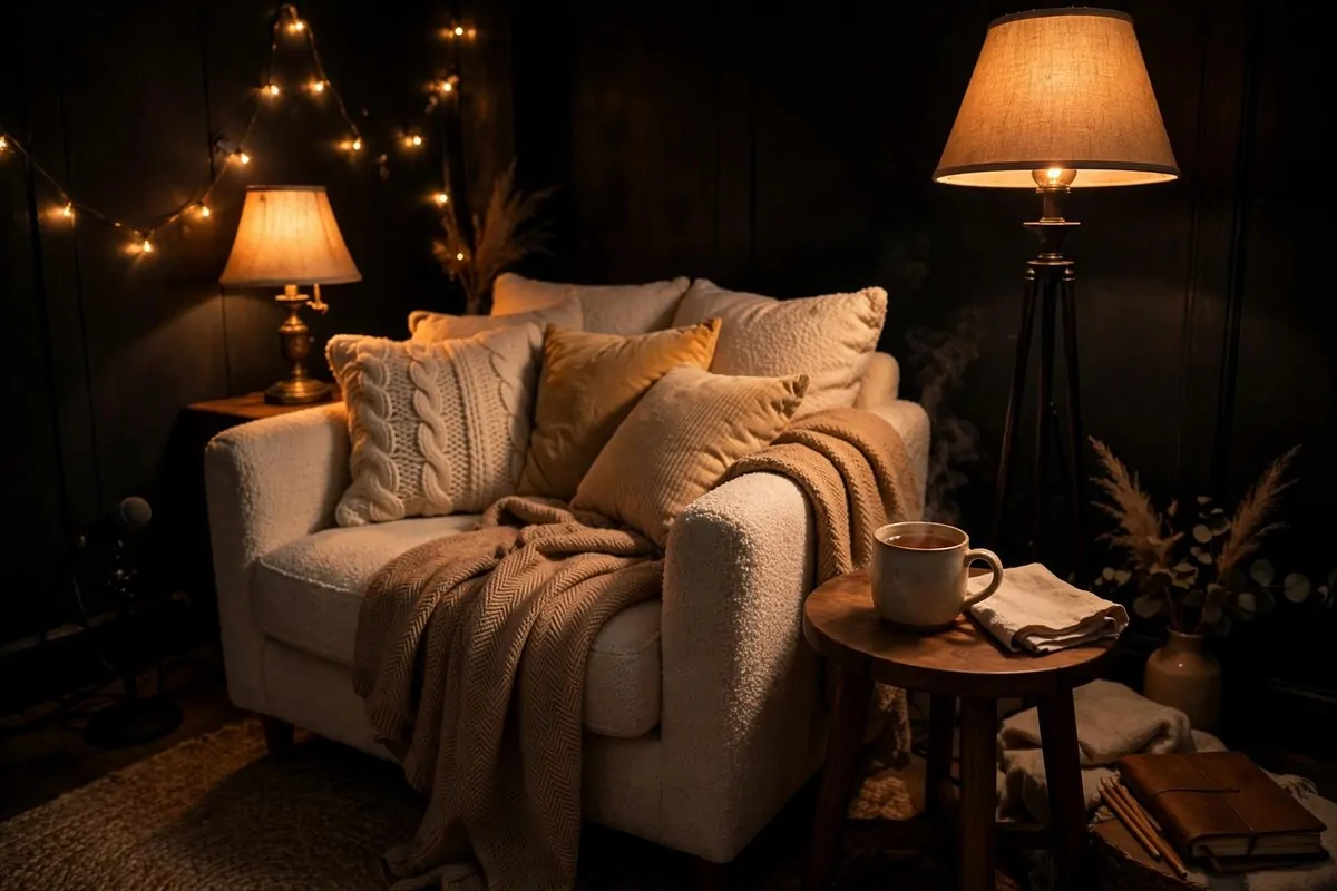 23 Content Creator Room Ideas for Filming at Home 22 22. The Warm 2700K Cozy Corner