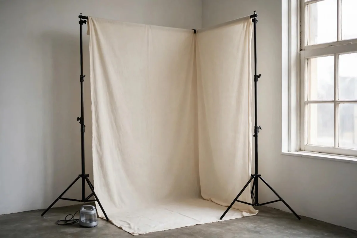 23 Family Photo Studio Ideas for Portraits You’ll Treasure 2 Muslin fabric backdrop on stand for Family Photo Studio Ideas