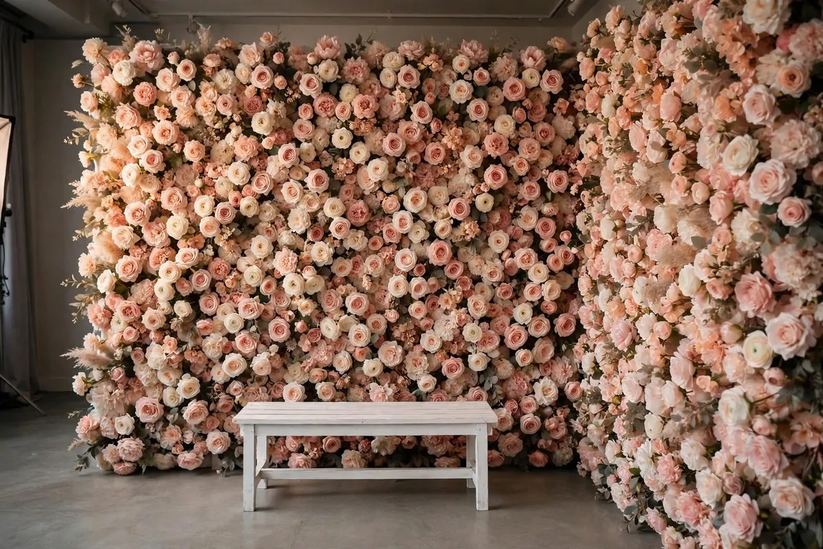 23 Family Photo Studio Ideas for Portraits You’ll Treasure 4 Blush floral wall backdrop for Family Photo Studio Ideas