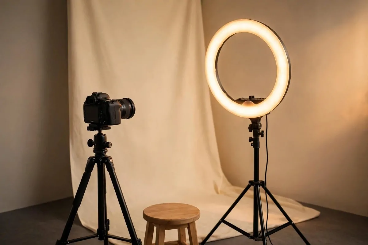 23 Family Photo Studio Ideas for Portraits You’ll Treasure 9 Ring light and camera setup for Family Photo Studio Ideas
