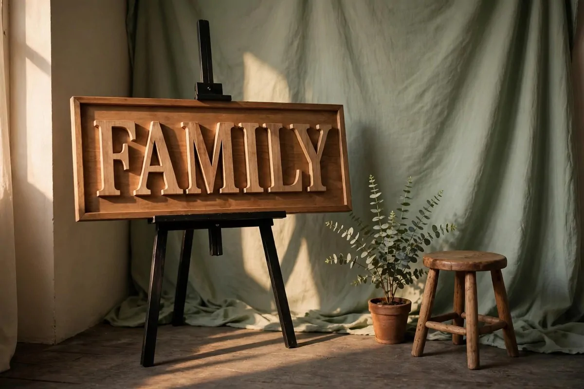 23 Family Photo Studio Ideas for Portraits You’ll Treasure 11 Personalized family name sign for Family Photo Studio Ideas