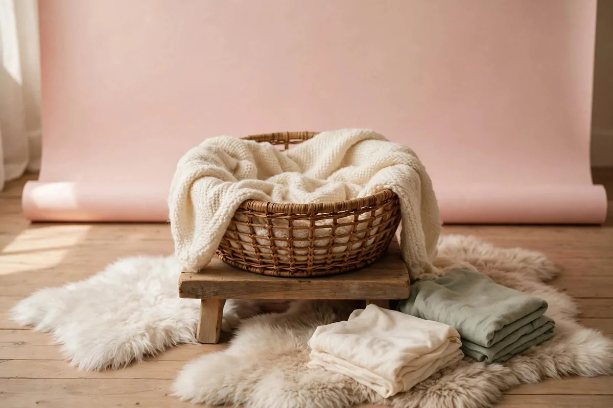 23 Family Photo Studio Ideas for Portraits You’ll Treasure 15 Newborn basket photo setup for Family Photo Studio Ideas