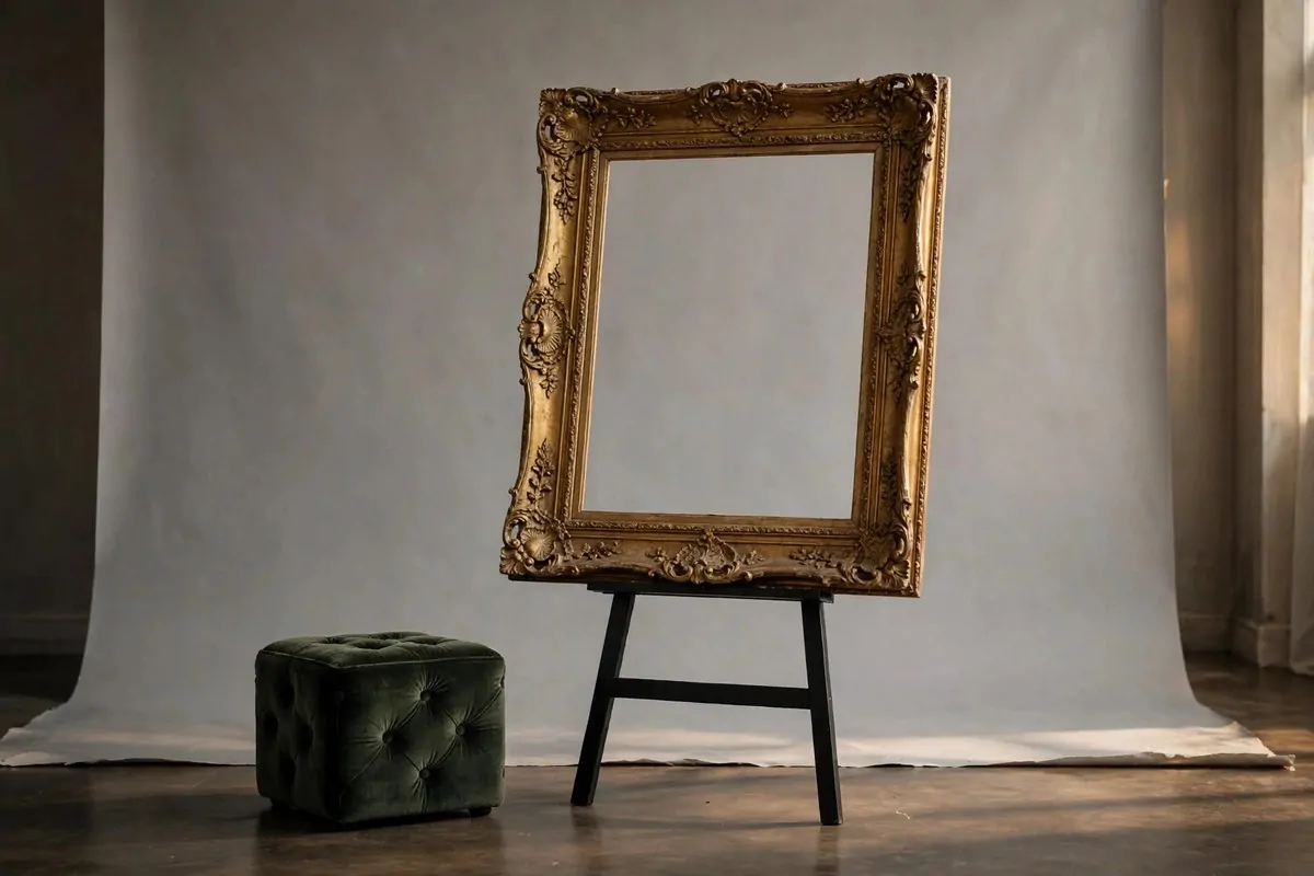 23 Family Photo Studio Ideas for Portraits You’ll Treasure 18 Oversized vintage picture frame prop for Family Photo Studio Ideas