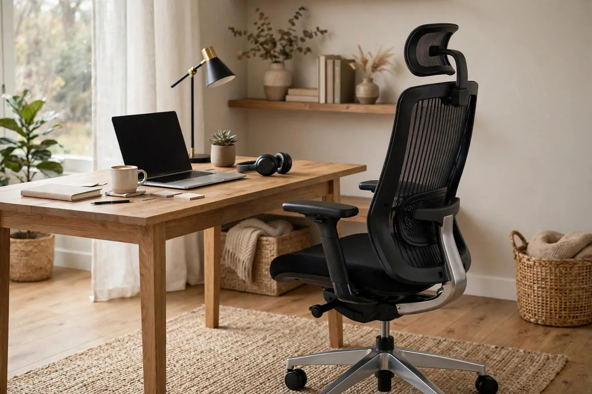 23 Home Office Room Design Ideas Pros Always Use 12 Premium ergonomic office chair at a wooden desk in a home office