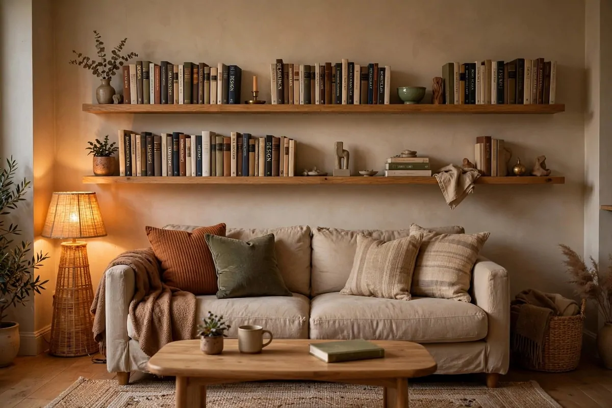 23 Small Home Library Ideas for Book Lovers With Little Space 17 Rotating wooden book tower with spinning tiers full of books in a room corner