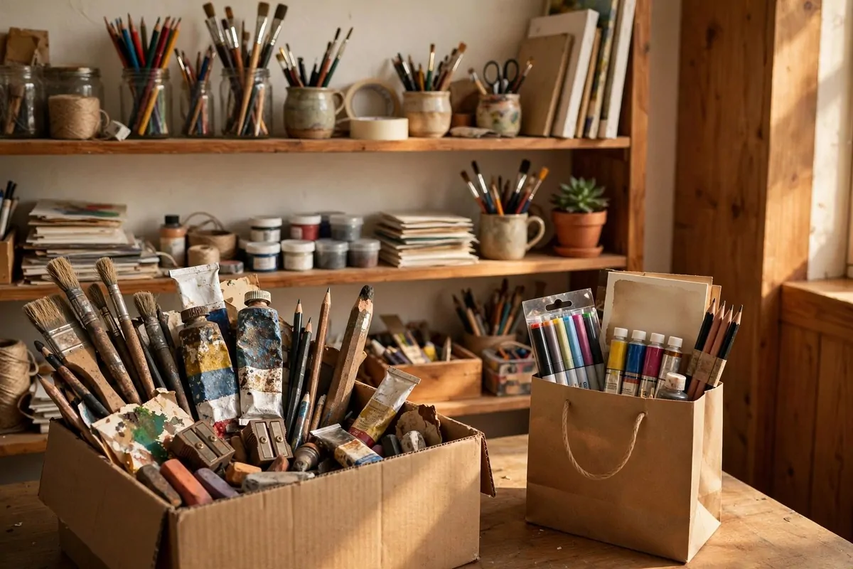 Donation box for old art supplies