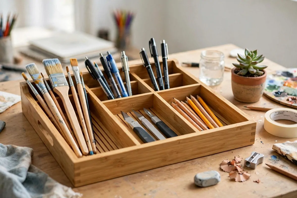 Wooden crates and vintage boxes