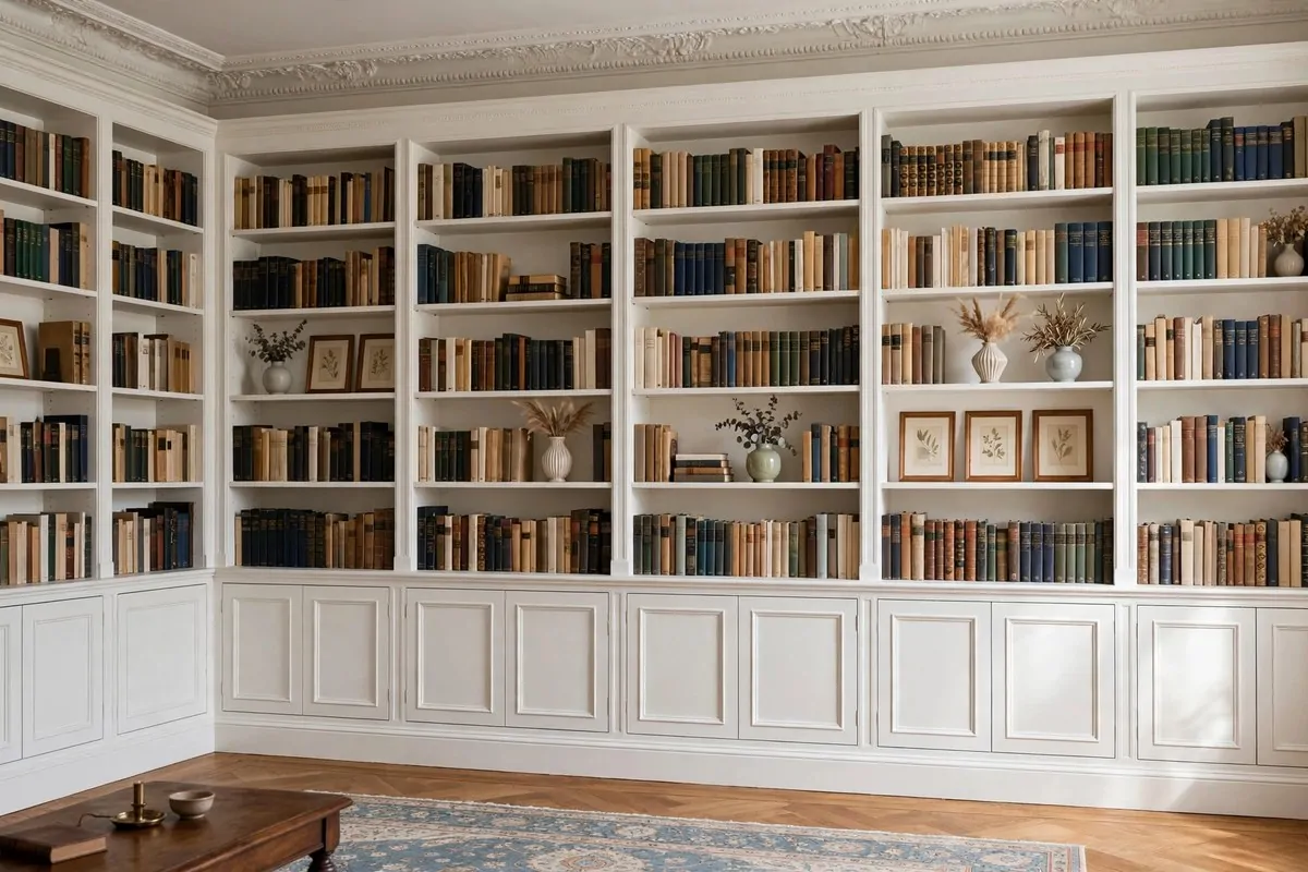 24 Home Library Aesthetic Looks You'll Want to Save 4 Brass bankers lamp with green glass shade on an antique library desk