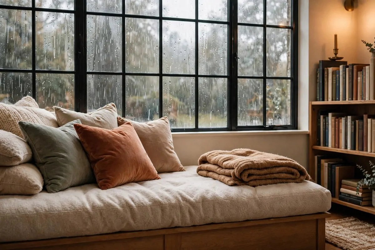 24 Home Library Aesthetic Looks You'll Want to Save 9 Brown leather wingback chair beside a glowing fireplace in a home library