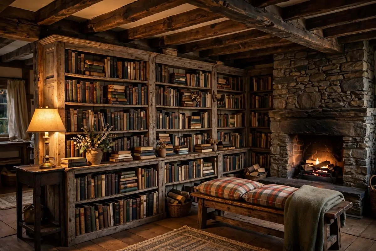 24 Home Library Aesthetic Looks You'll Want to Save 14 Small closet converted into a cozy mini library with books and string lights