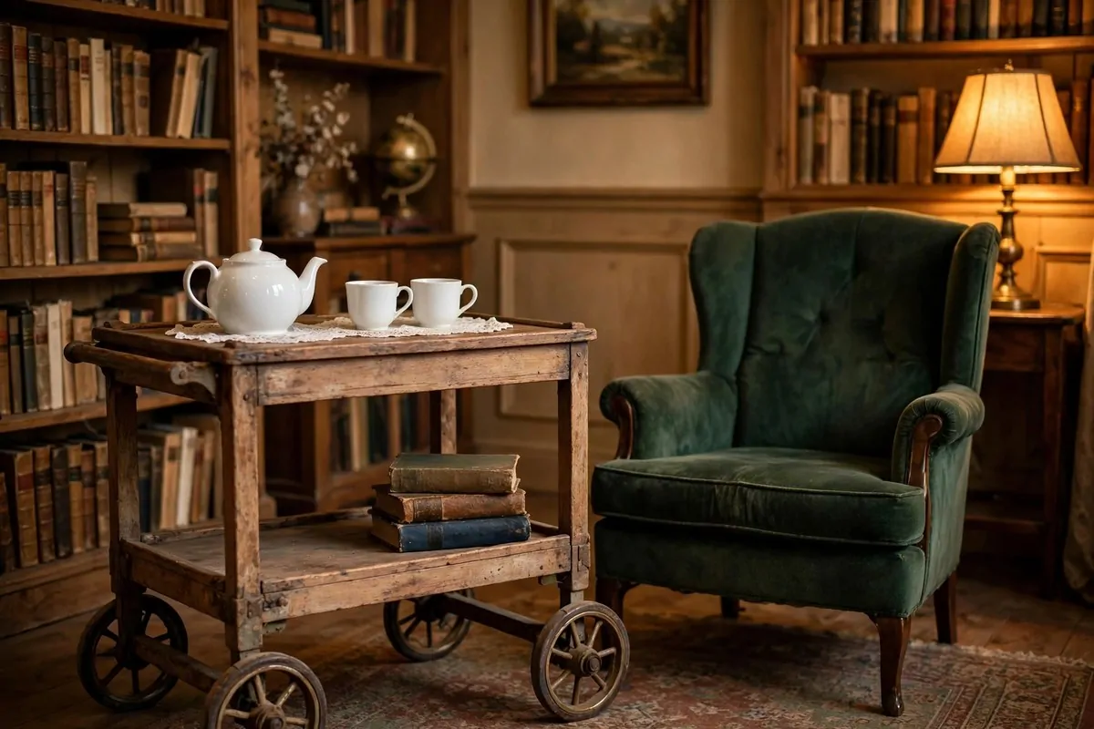 24 Home Library Aesthetic Looks You'll Want to Save 19 Warm fairy lights glowing along dark wooden library bookshelves at night