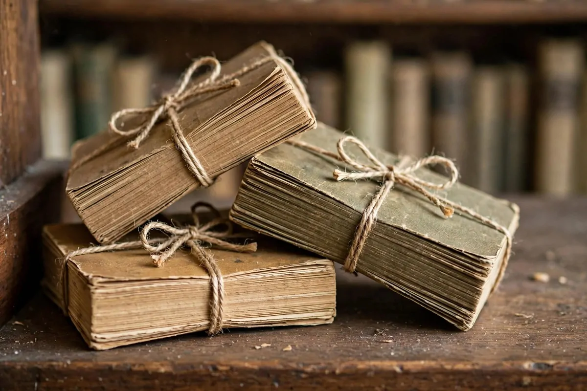 25 Home Library Decor Touches That Make Books Look Beautiful 19 Vintage paperbacks tied with twine in small bundles