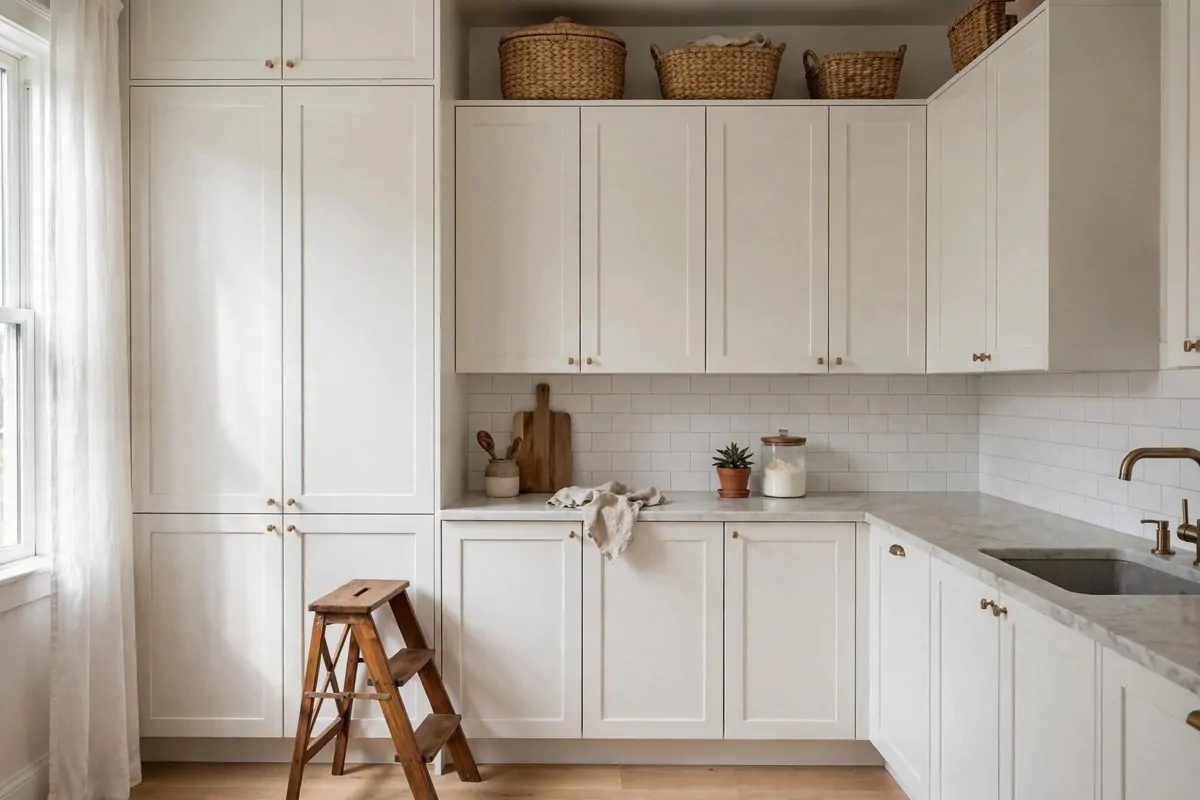 25 Small Kitchen Ideas You'll Wish You Knew Sooner 1 Tall kitchen cabinets reaching the ceiling in a small kitchen