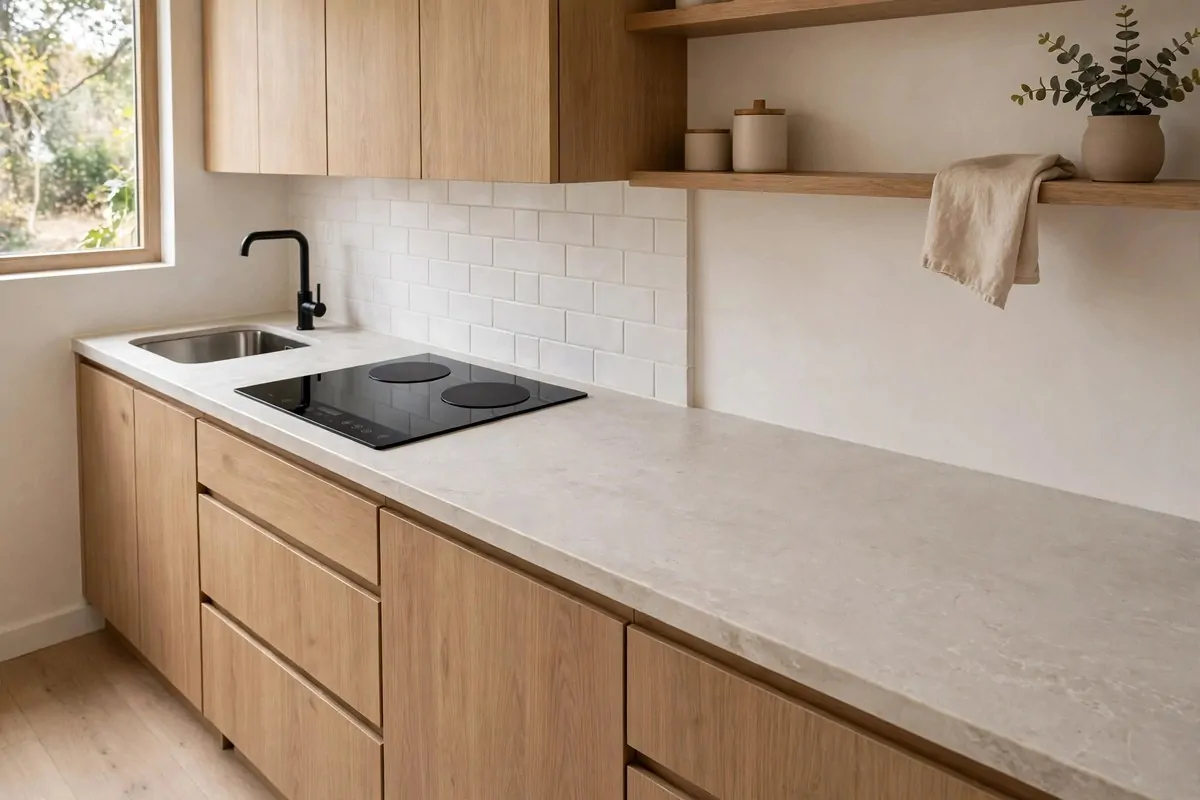 25 Small Kitchen Ideas You'll Wish You Knew Sooner 21 Compact two-burner cooktop in a small modern kitchen