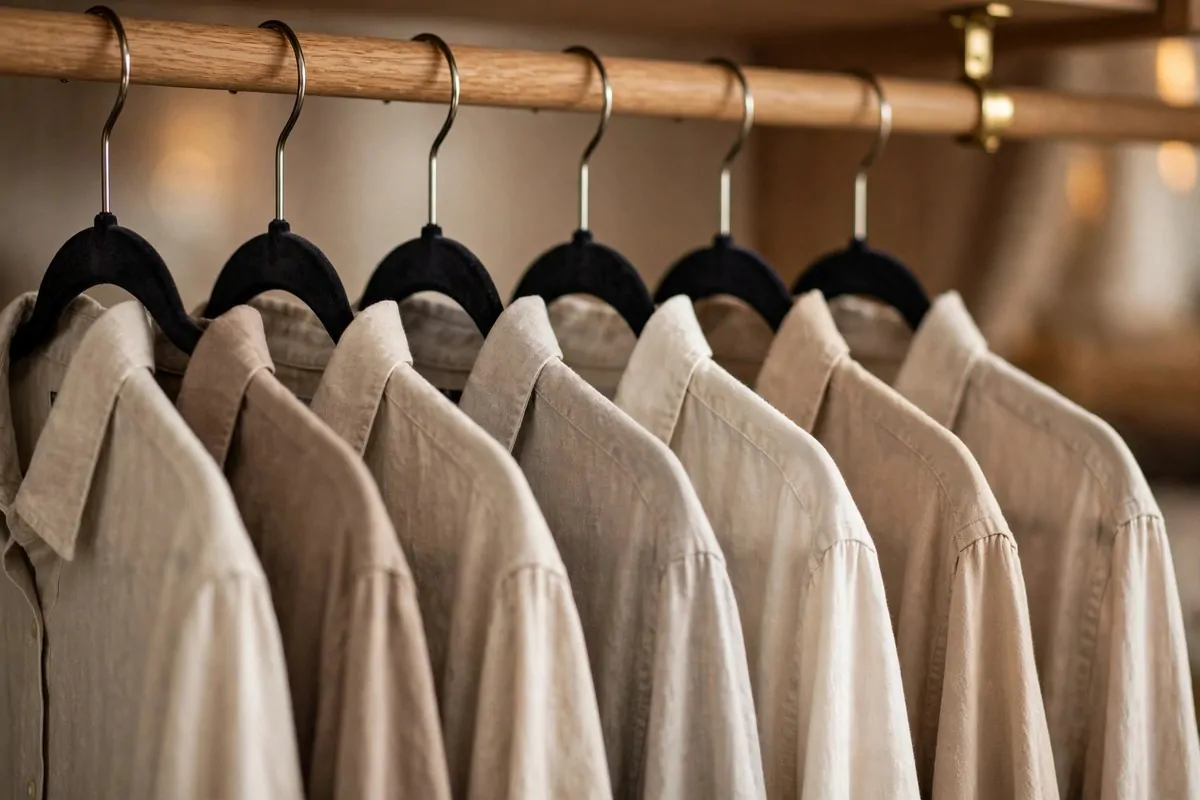 26 Closet Organization Ideas That Make Mornings So Much Easier 2 Closet rod filled with slim velvet hangers holding shirts in matching dark tones